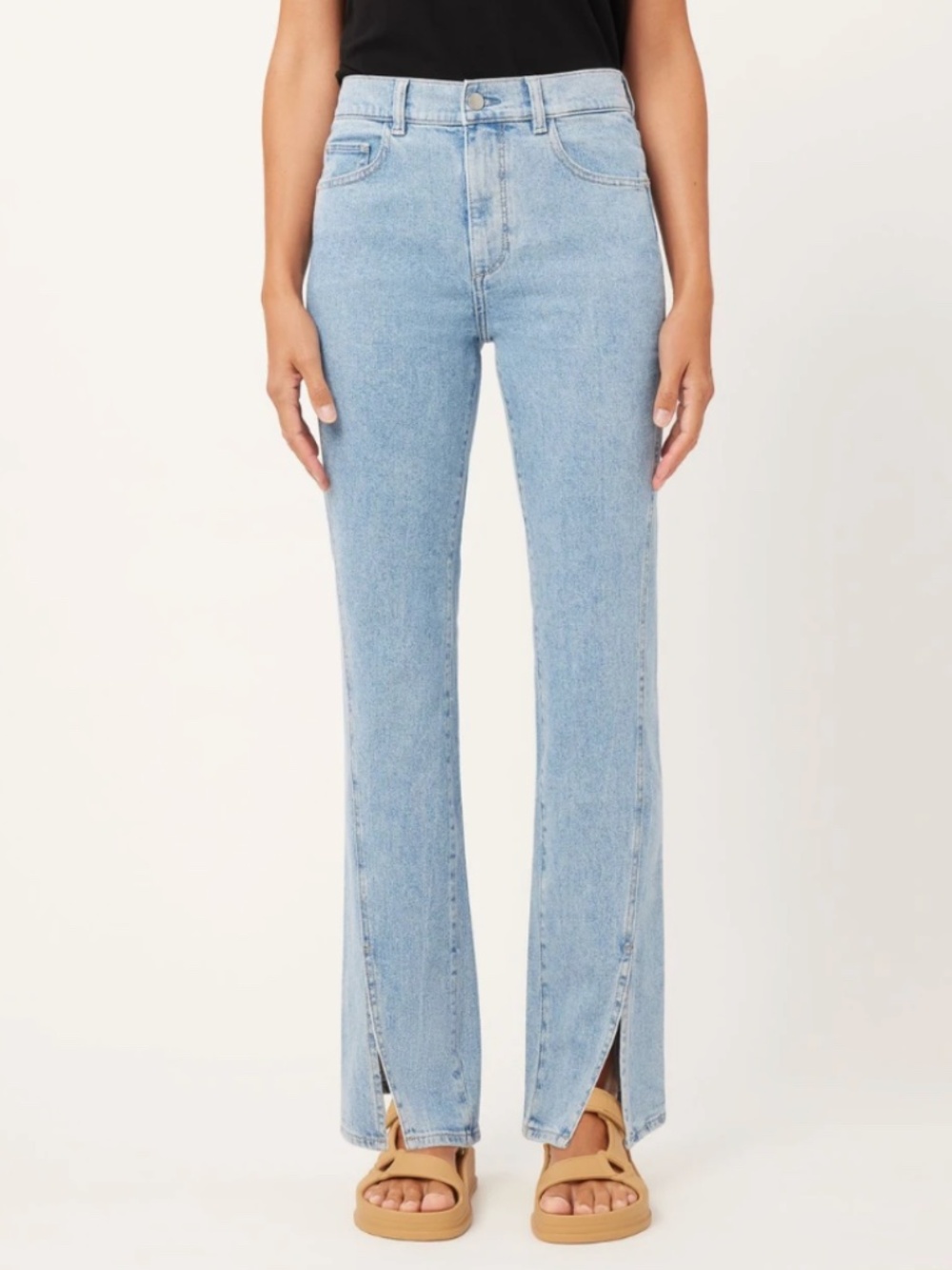 DL1961 Patti Straight High Rise Vintage 31" Jeans Sea Isle Seamed